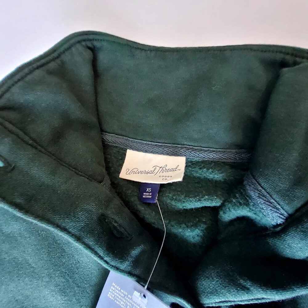 Universal Thread Dark Green Button-Up Mock Neck S… - image 11
